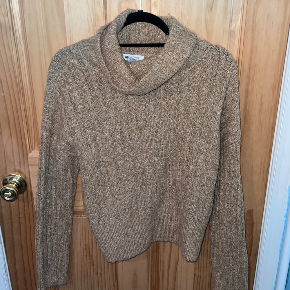 beige / brown turtle neck sweater